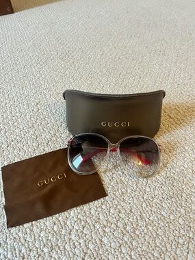 Gucci GG3141/S Pink Web Oversized Sunglasses